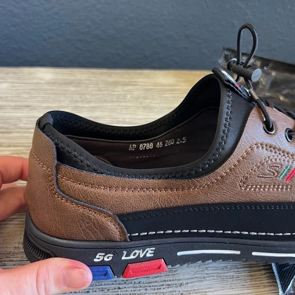 Two-Tone Brown and Black Oxfords